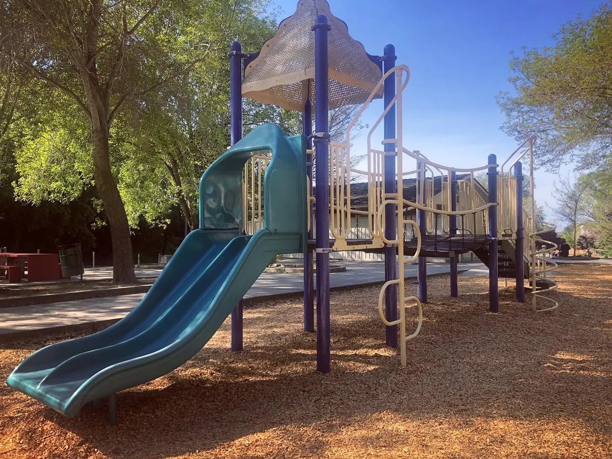 Playground equipment at Palomares Hills Park in Castro Valley